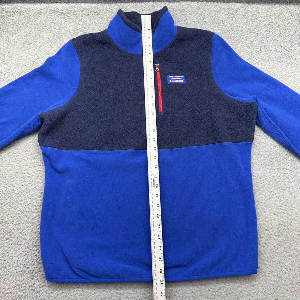 LL Bean 501068 Womens XL Blue Navy 1/4 Zip Polartec Fleece Pullover Jacket Shirt - Picture 5 of 11